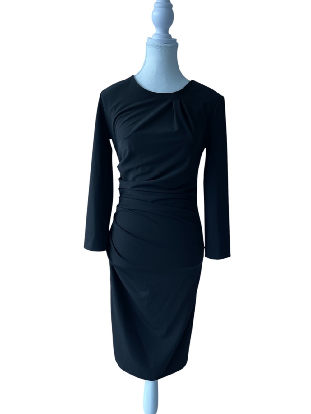 Rinascimento Size Small 3/4 Black Dress with Side Rushing